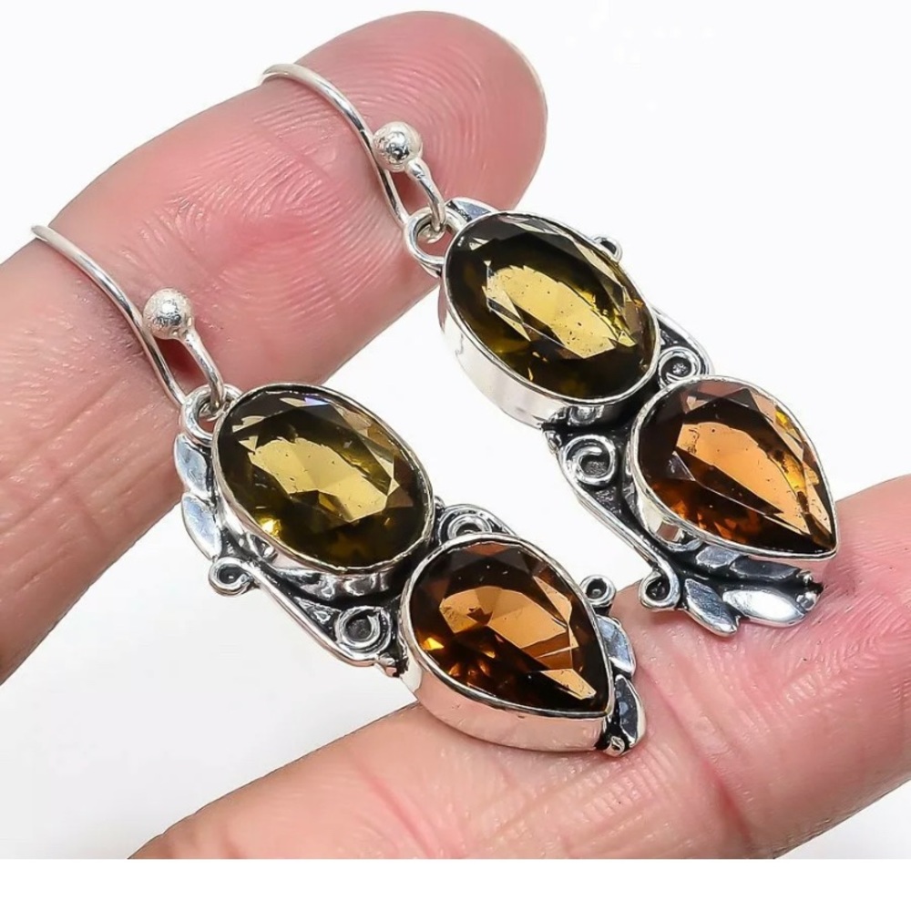 Smokey Quartz .925 Sterling Silver Earrings